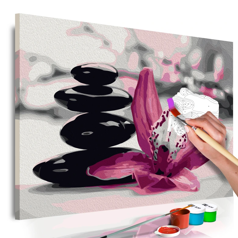 Canvas schilderij - Toren van stenen - 50x40 cm - met spieraam - opgespannen 