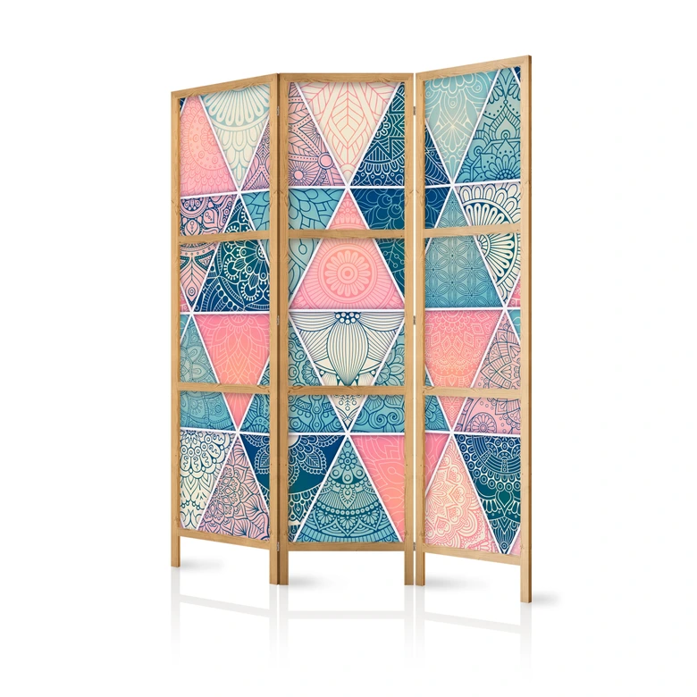 Paravent japonais Séparation de pièce - Patchwork oriental , 3 pièces 