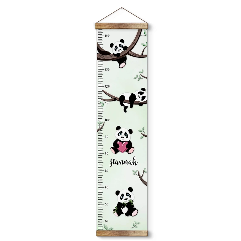 Textielposter Gepersonaliseerd Kvilis - Panda's - 30x120 cm 
