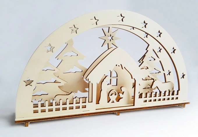 Holzkunst Weihnachtskrippe Christkind 