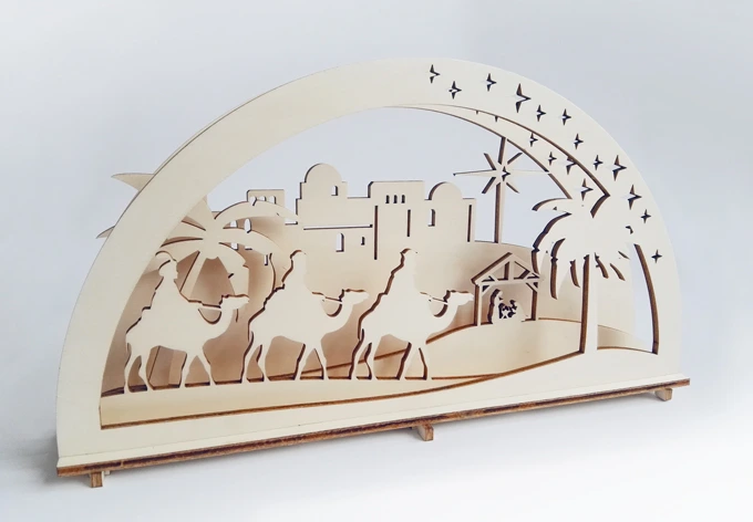 Holzkunst Weihnachtskrippe Heilige drei Könige 