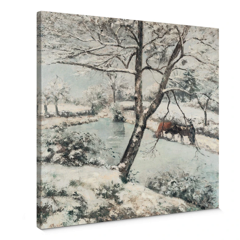 Pissarro - Vinter på Montfoucault - Lærredsprint 