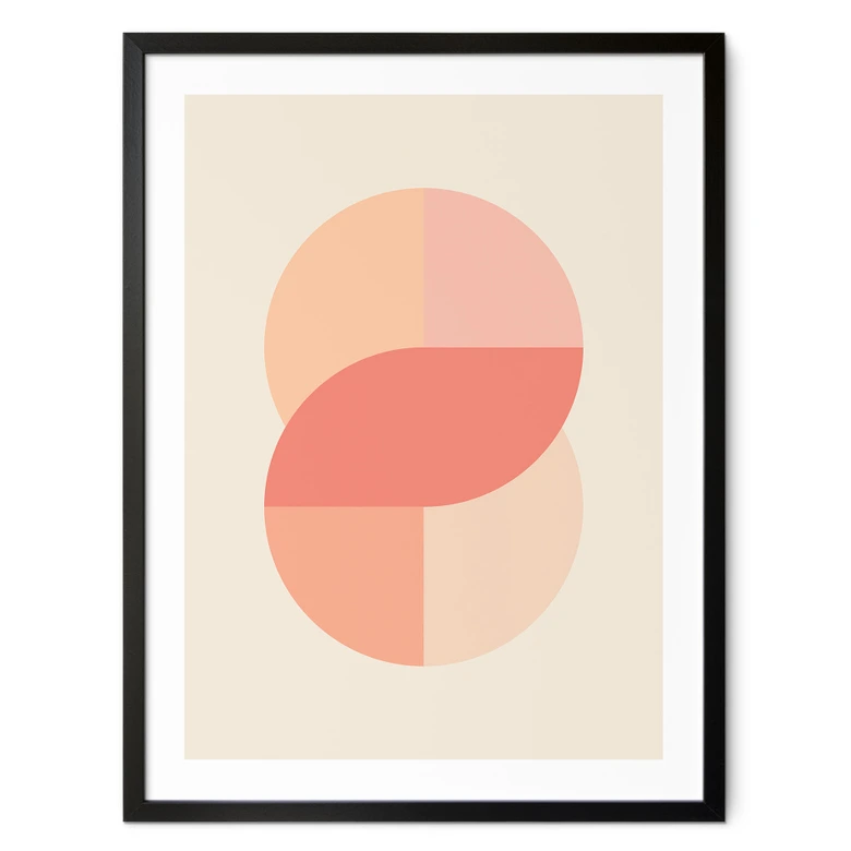 Póster Formas geométricas en naranja-rosa - 1X Studio 