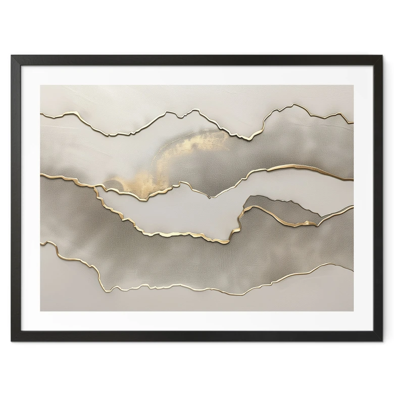 Póster de paisaje abstracto con colores metálicos - Alma 