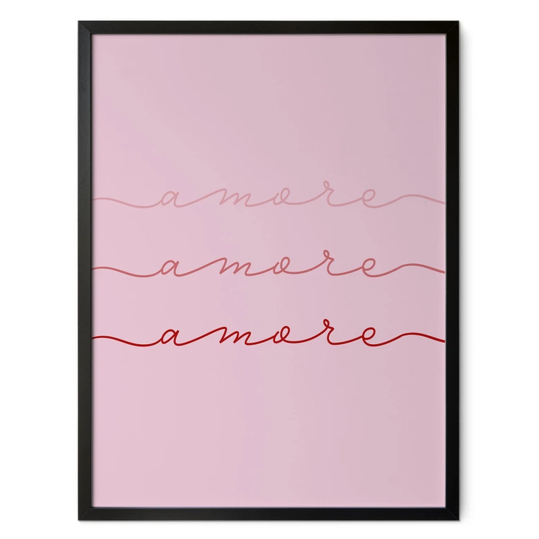 Poster Amore - Liebesspruch für das Wohnzimmer 