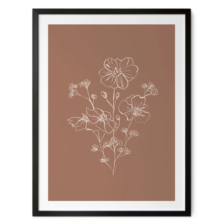 Poster Wildrosenstrauß Mocha-Mousse - Anis Illustration 