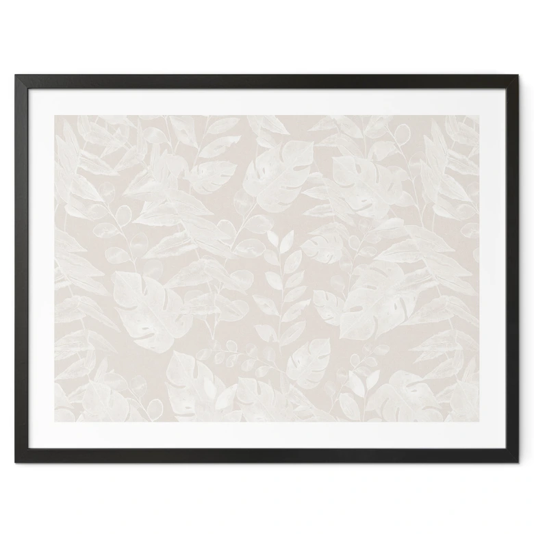 Botanik Poster Tropische Blätter Beige - Bloomery Decor 