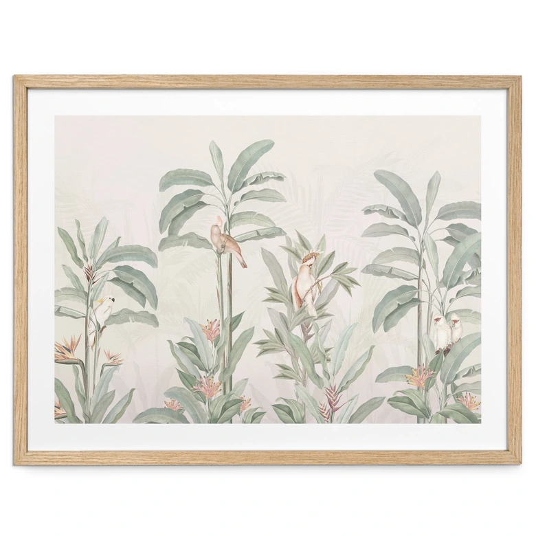 Dschungel Poster Tropischer Wald mit Kakadus - Bloomery Decor 