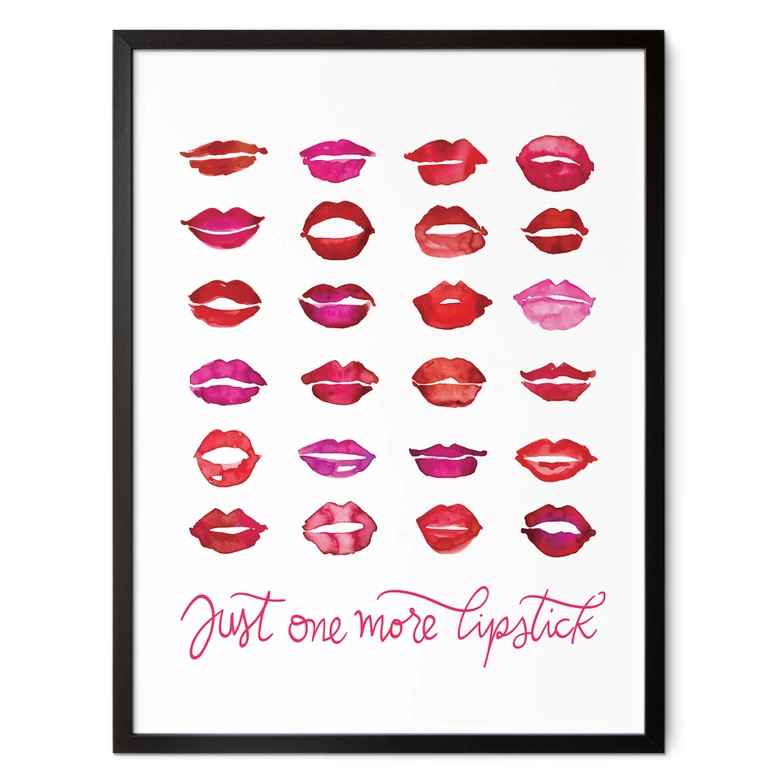 Poster Rote Lippen - Blursbyai - Just one more lipstick 