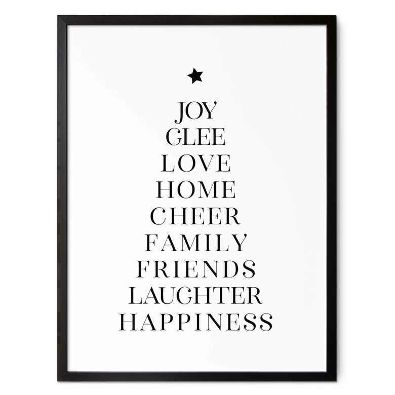 Weihnachtsposter - Weihnachtsbaum Typografisch - Blursbyai 