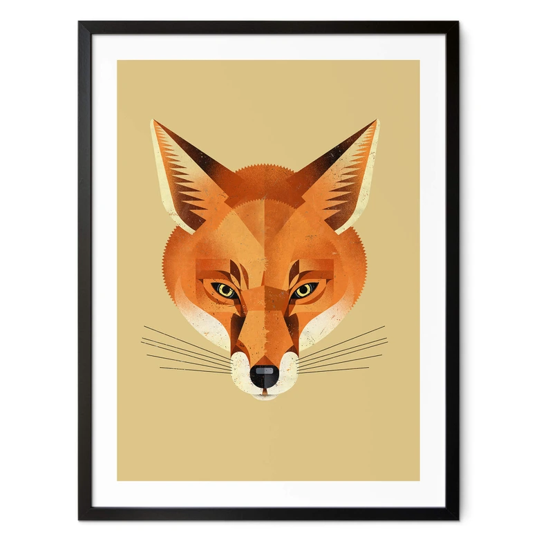 Poster mit Tier-Motiv - Fuchs - Braun 