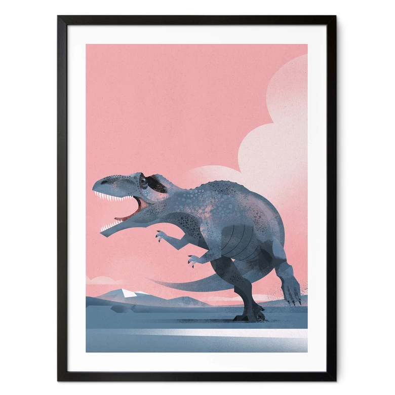Poster Dinosaurier Giganotosaurus - Kinderposter - Braun 