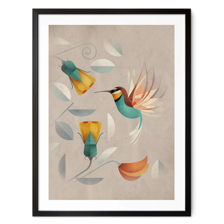 Poster Abstrakt - Kolibri - Braun 