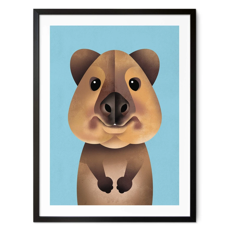 Kinderposter mit Tier-Motiv - Quokka - Braun 