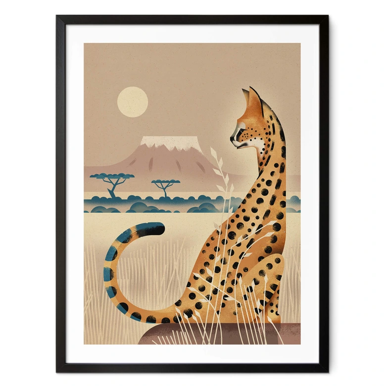 Poster Kinderposter Serval - Braun 