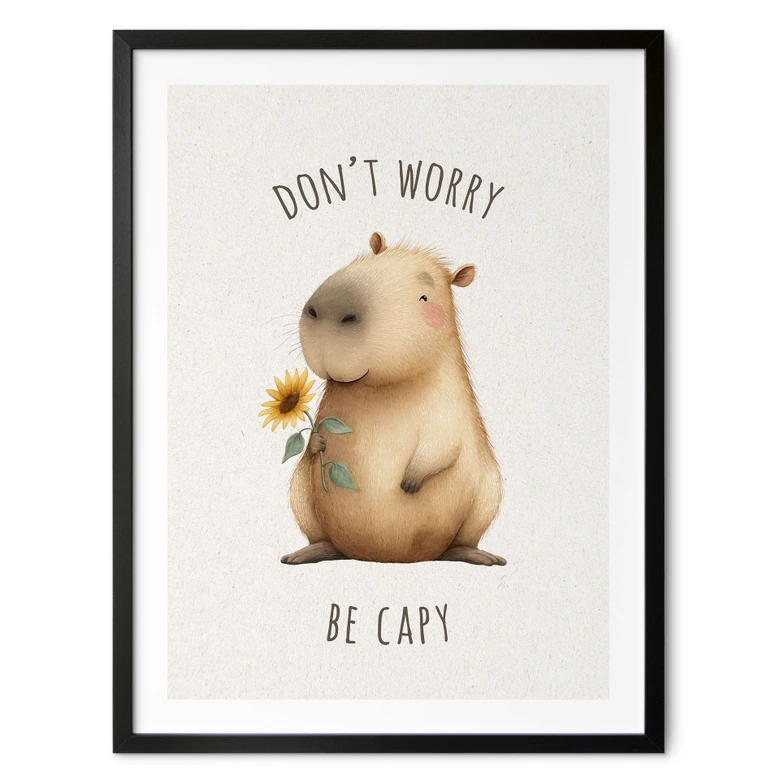 Poster Capybara - Oroa dig inte, var kapy 