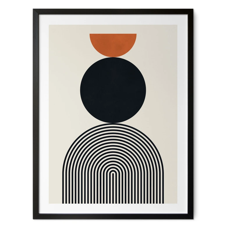 Poster Abstrakte Linien und Kreise im Einklang - Costa 