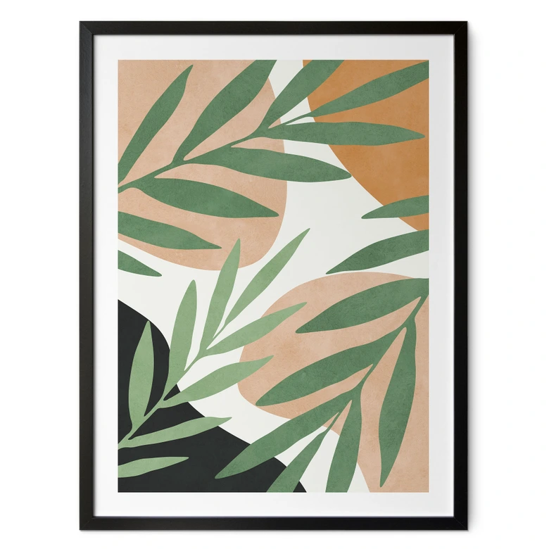 Poster Abstract branches in tropical look - Costa 