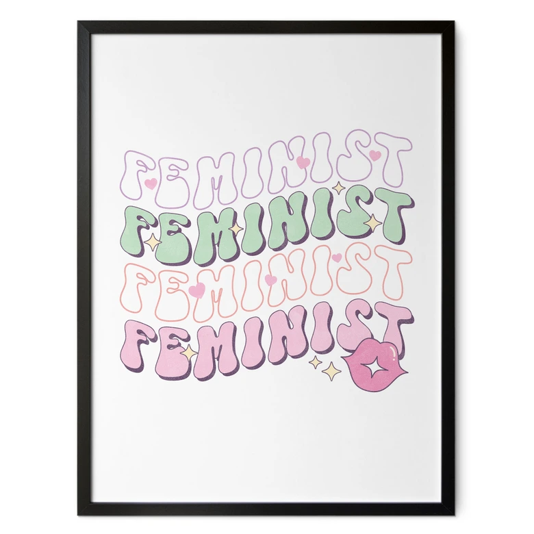 Poster Feminist Kussmund Pop Art 