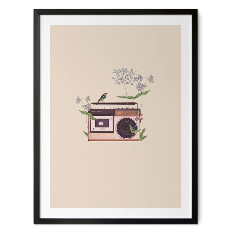 Poster Retro Radio floral - Frida Floral Studio 