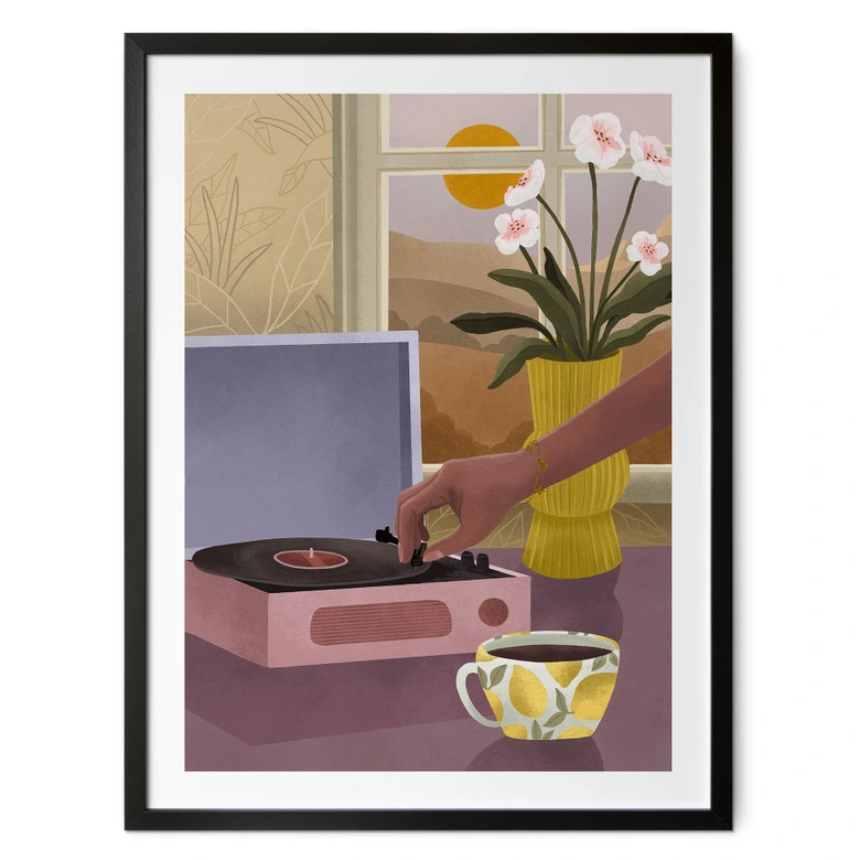 Plakat kaffepause med yndlingsplade - Goed Blauw 