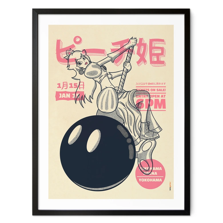 Plakat Miley Peach med nedrivningskugle - japansk - Gomes 