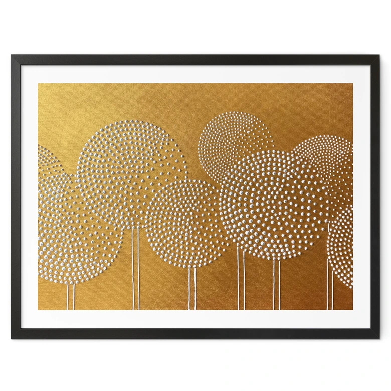 Poster Witte parelbloemen - Grande 