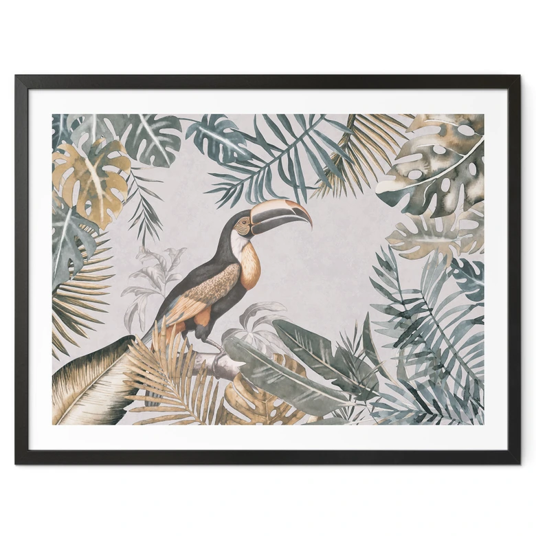 Poster Tropischer Wald mit Tukan - Haase 