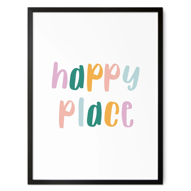 Spruch Poster - Happy place 