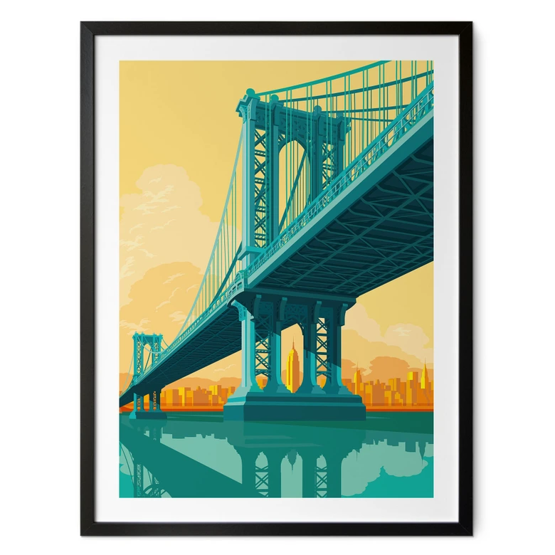 Poster Stadtblick durch die Manhattan Bridge - Heemskerk 
