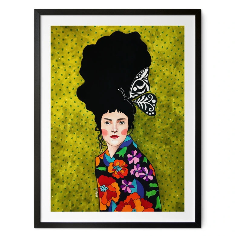 Poster Frau mit Schmetterling im Haar - Hülya 