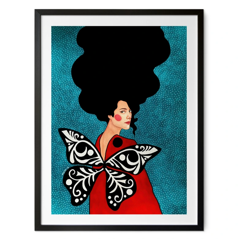 Poster Frau mit Schmetterlingsflügeln - Hülya 
