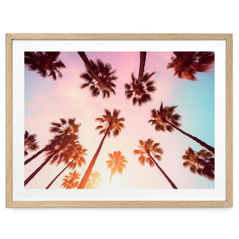 Póster de naturaleza California Dreaming con vista de palmeras - Hugonnard 