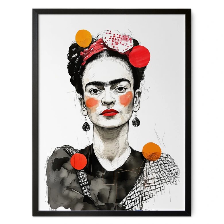 Poster Frida Kahlo Pop-Art Porträt - Jaszke 