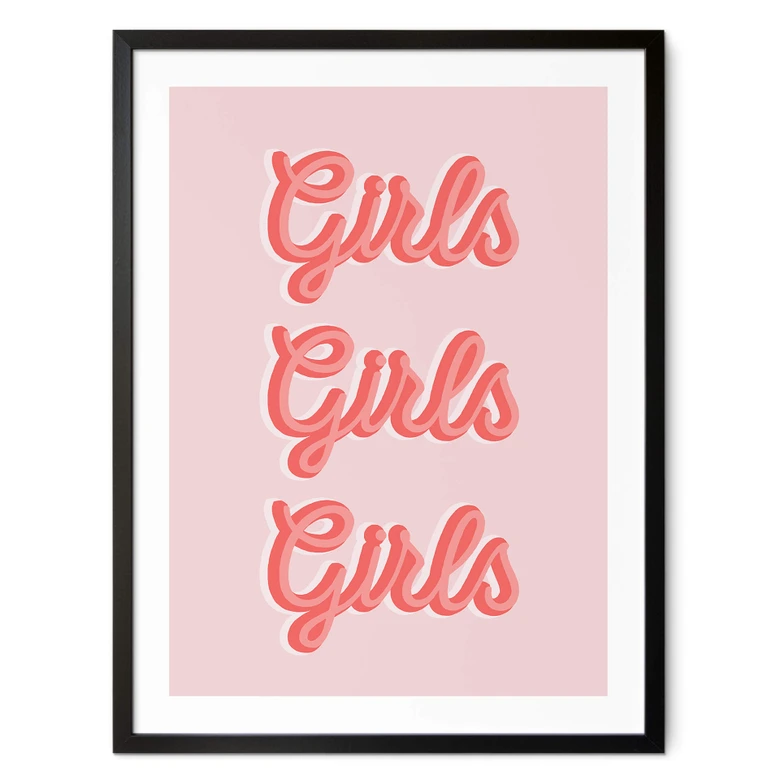 Cartel con el eslogan de Kerr-Dineen - Girls Girls Girls 