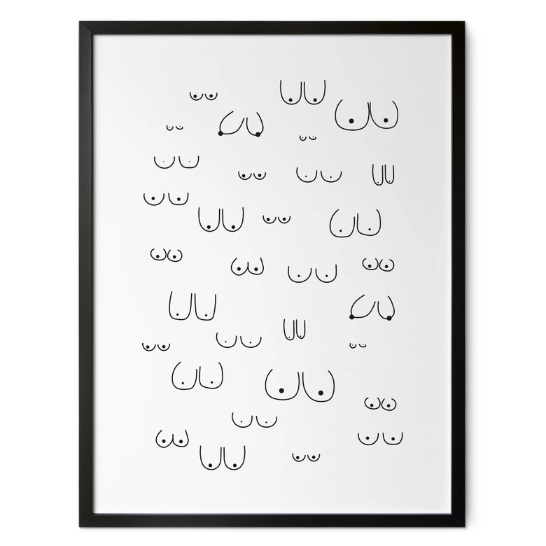 Schwarz-weiß Poster Line Art - Vielfalt der Weiblichkeit - Kerr-Dineen 