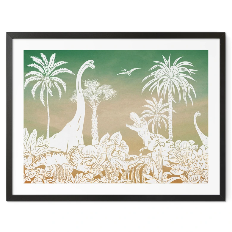 Poster Abenteuerreise zu den Dinosauriern - Ombre - Kikki Belle 