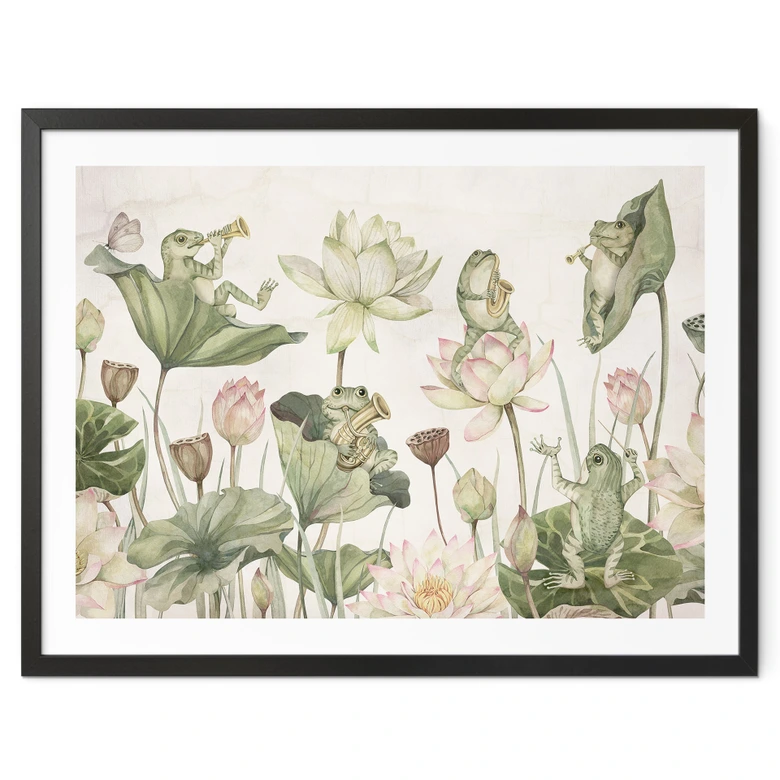 Poster Orchestra di rane sulle ninfee - Kikki Belle 