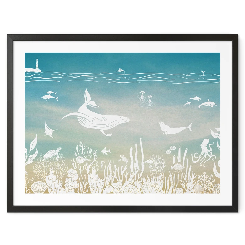 Póster mundo submarino paraíso - Ombre - Kikki Belle 