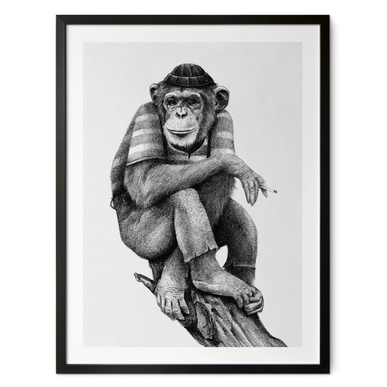 Poster Streetstyle Affe mit Zigarette - Koubou 