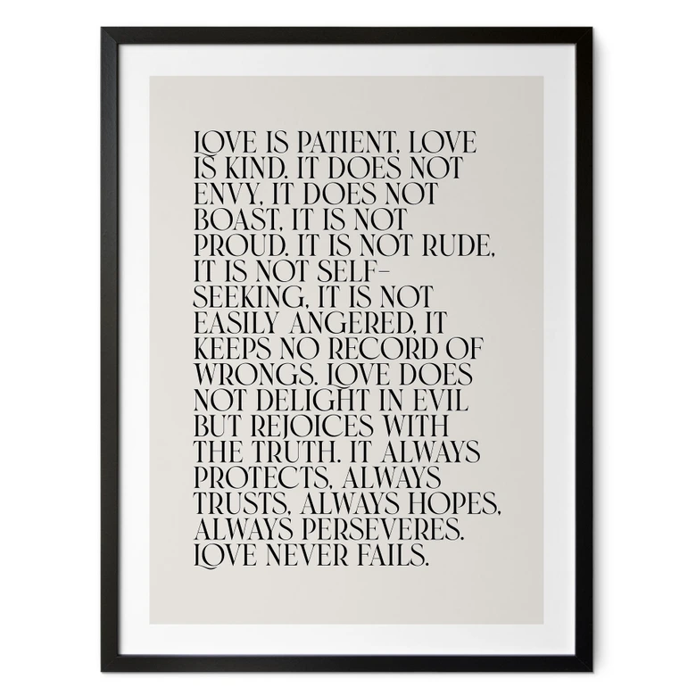 Poster with saying | Love is - Love is patient - KsanaKalpa 
