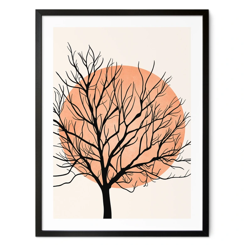 Poster Apricotfarbene Sonne - Kubistika 