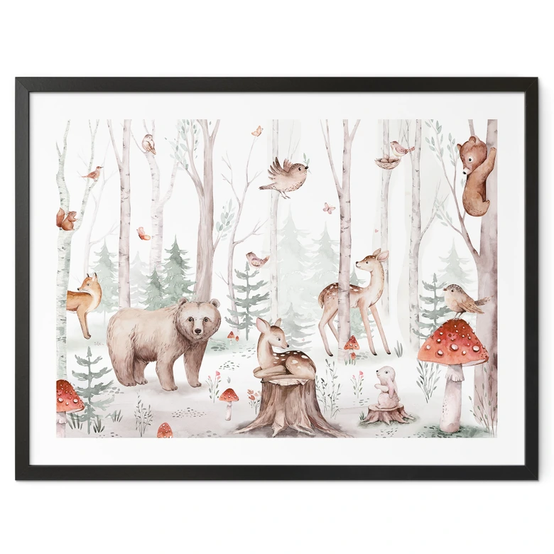 Kinderposter Waldtiere im Herbst - Kvilis 