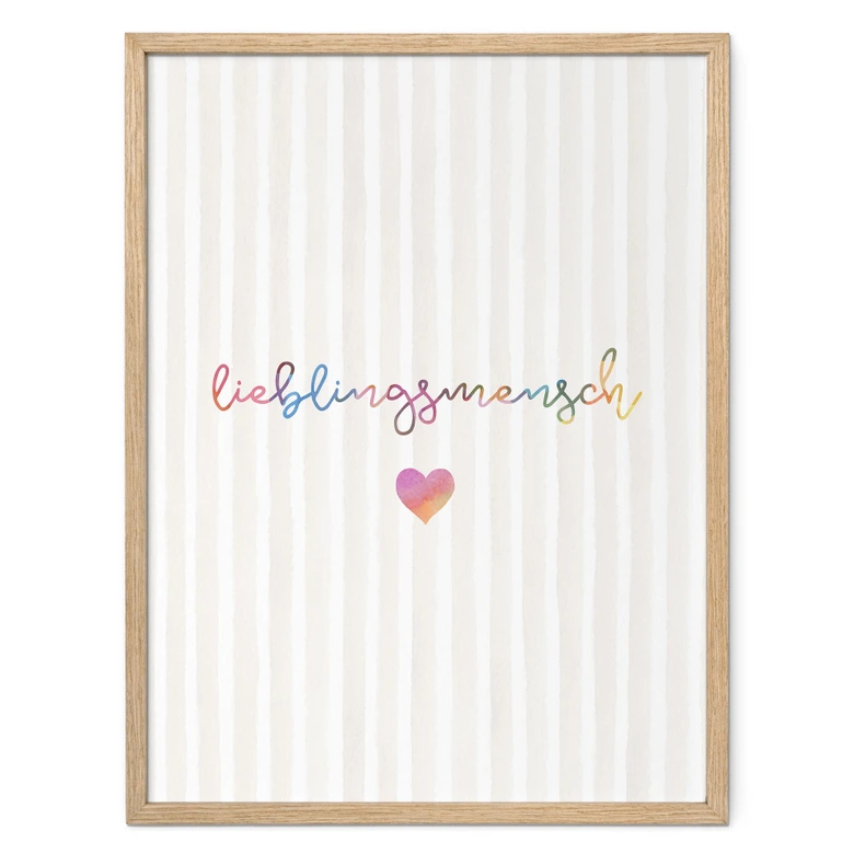 Typografie Poster Lieblingsmensch mit Herz 