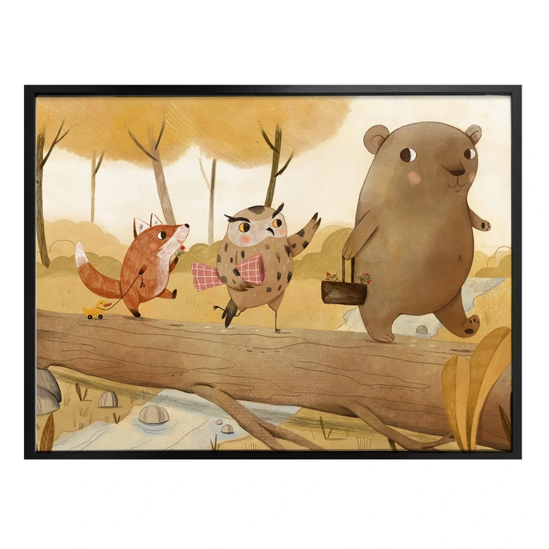 Poster Loske - Picknick im Herbst 