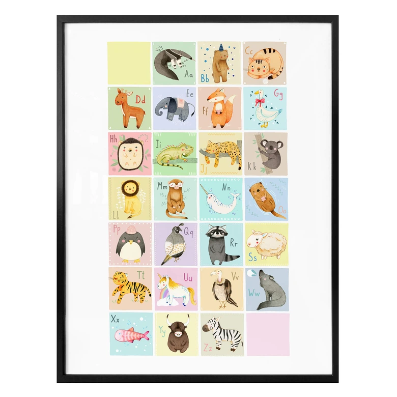 Poster Loske - Tierisches Alphabet - Englisch 
