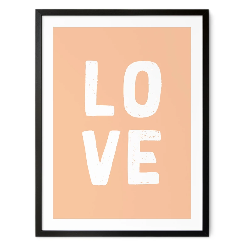Poster Love Buchstaben Peach 