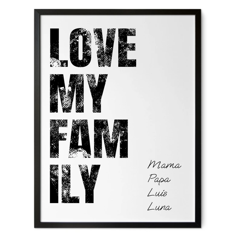 Personalizable Poster Love my Family 