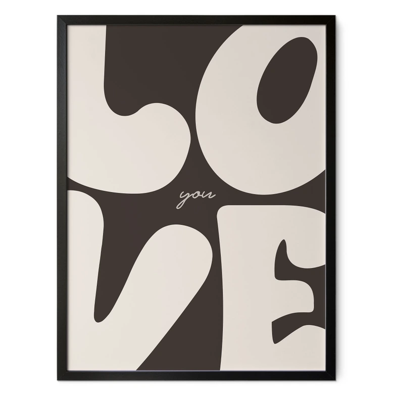 Typografie Poster Love you Retro Letters 