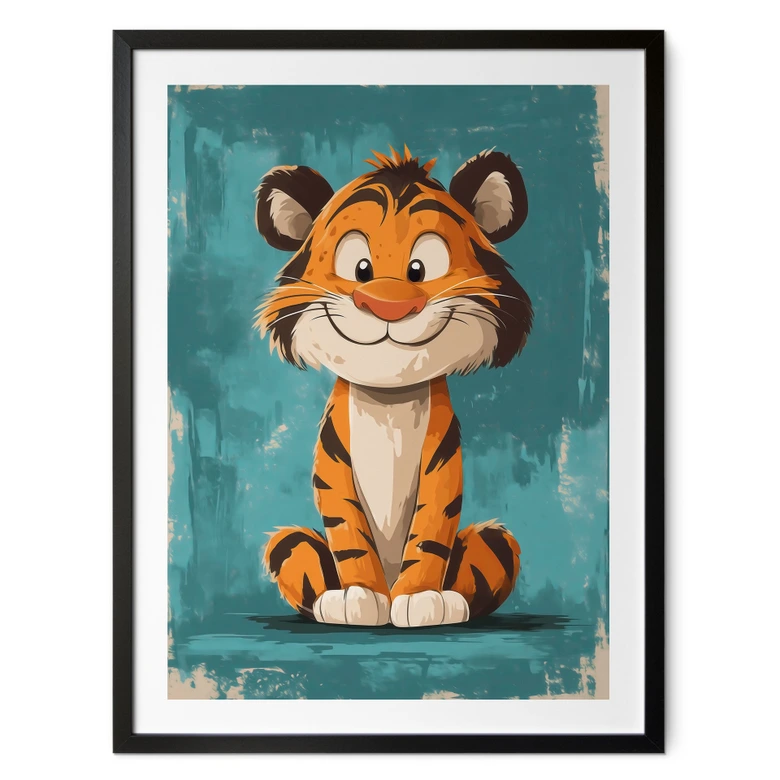 Póster para niños - Cachorro de tigre feliz - Magnusson 